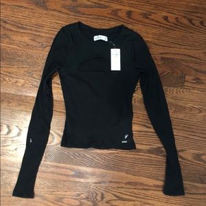 Black Hollister crop top with cut out